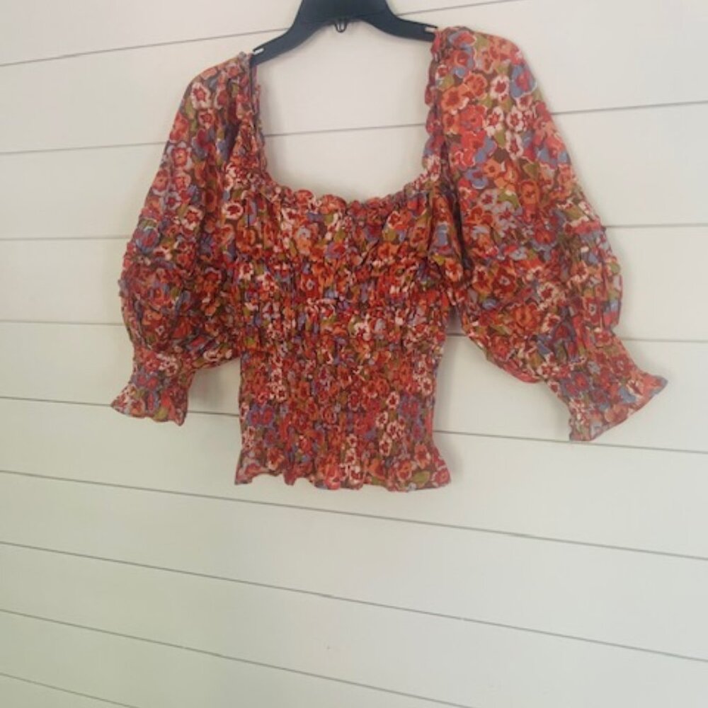 House of Harlow 1960 Women's Charisma Floral Top SZ Small